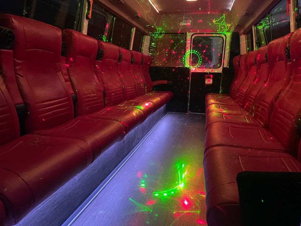 Party bus with laser lights