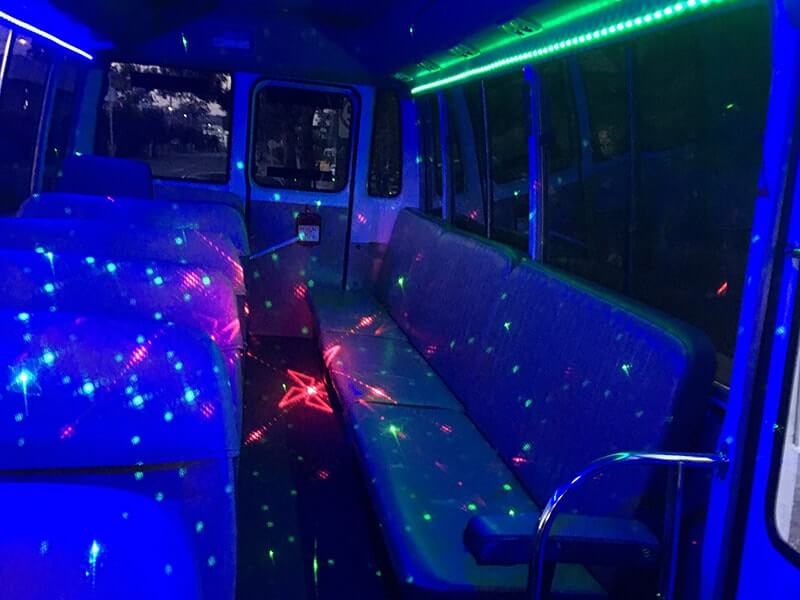 party bus with bench