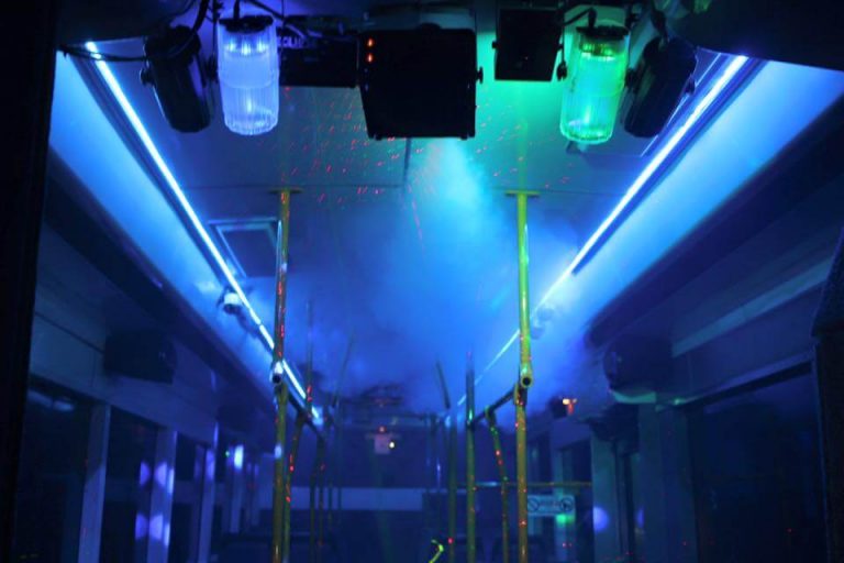 party bus with smoke machine