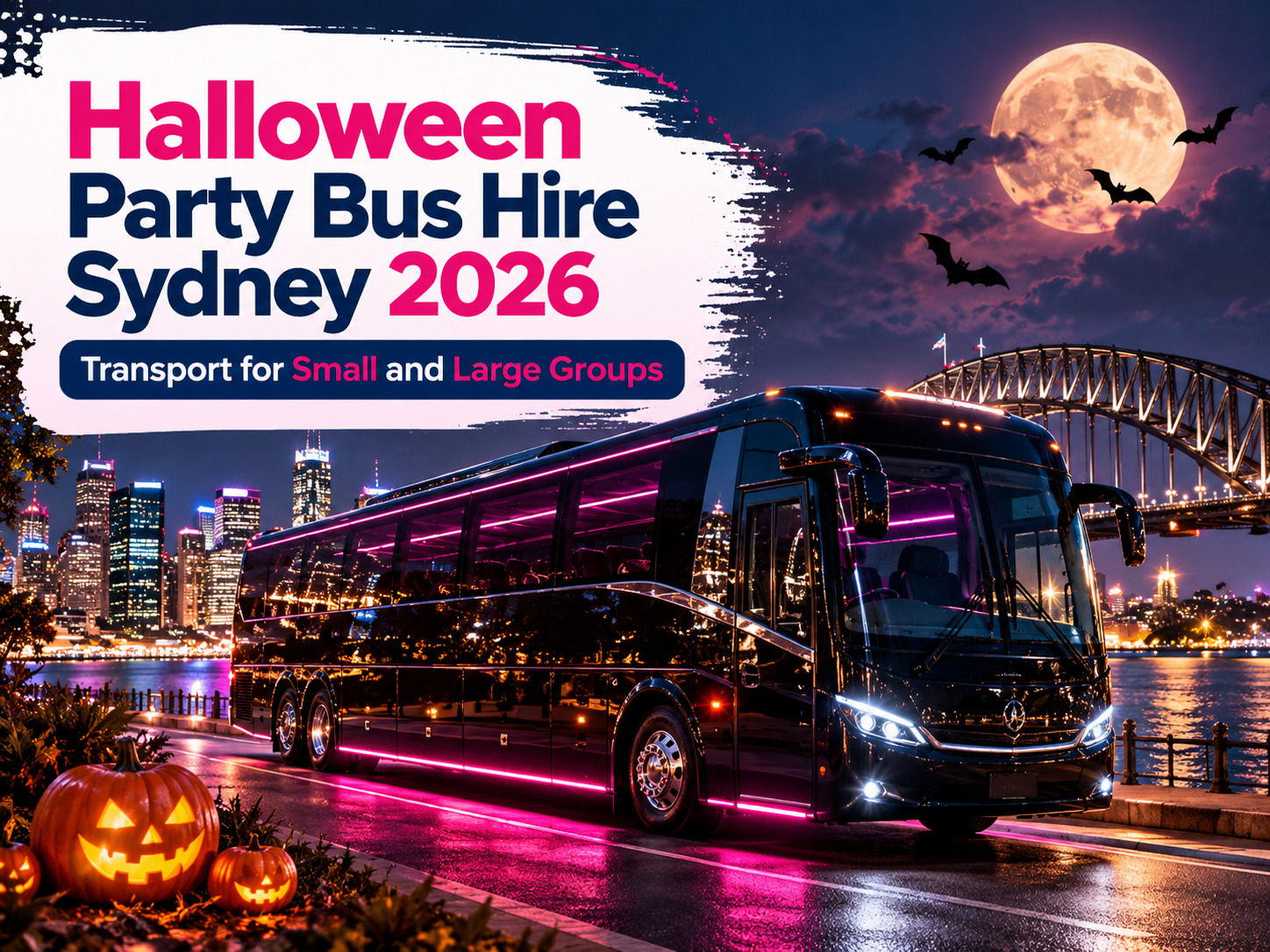 Private party bus for small and large Halloween groups in Sydney 2026